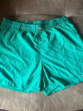 Teal Elastic-Waist Shorts